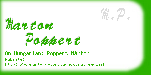 marton poppert business card